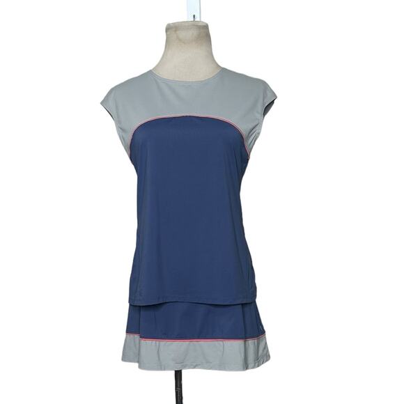 Lija blue gray color block tennis top size medium and skort size large - Picture 1 of 16